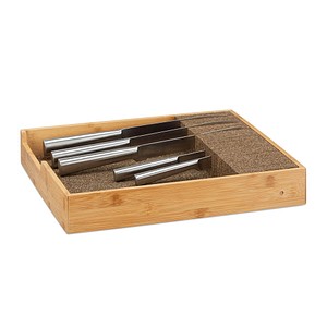 relaxdays XL Messer-Schubladeneinsatz braun 1 St.