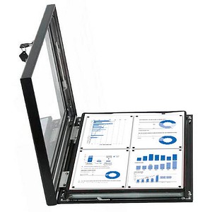 LMG Schaukasten grau 4x DIN A4 42,0 x 4,5 x 59,4 cm, 1 St.
