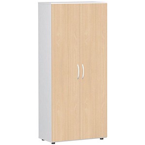 geramöbel Aktenschrank Flex, S-385100-BW weiß, buche 4 Fachböden 80,0 x 42,0 x 180,8 cm