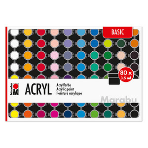 Marabu BASIC Acrylfarben farbsortiert 80 x 3,5 ml, 80 St.