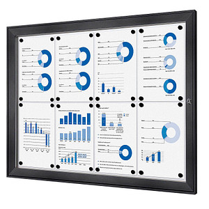 Showdown® Displays Schaukasten grau 8x DIN A4 96,1 x 2,3 x 69,6 cm, 1 St.