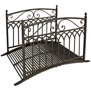 Garden Pleasure Teichbrücke YASUR Metall dunkelbraun gebogen 136,0 x 91,0 cm, 1 St.