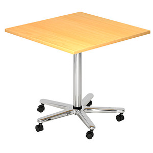 HAMMERBACHER VST88 Stehtisch höhenverstellbar quadratisch Spanplatte buche 80,0 x 80,0 x 72,0 - 114,0 cm, 1 St.