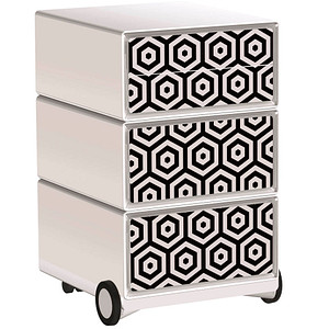 PAPERFLOW easyBox Black & White Rollcontainer weiß, schwarz 60411 4 Auszüge 39,0 x 43,6 x 64,2 cm