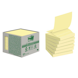 Post-it® Recycling Z-Notes Haftnotizen R3301B gelb 6 Blöcke
