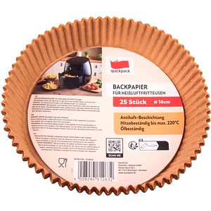 quickpack Backpapier für Heißluftfritteusen 16,0 cm Ø 25 St.