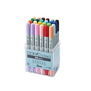 COPIC® Ciao Layoutmarker-Set farbsortiert 1,0 + 6,0 mm, 24 St.