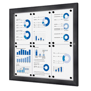 Showdown® Displays Schaukasten grau 6x DIN A4 74,1 x 2,3 x 69,6 cm, 1 St.