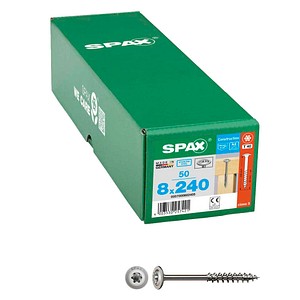 SPAX® Holzbauschrauben T40 Tellerkopf Edelstahl A2 0257000802405 8 mm x 240 mm, 50 St.