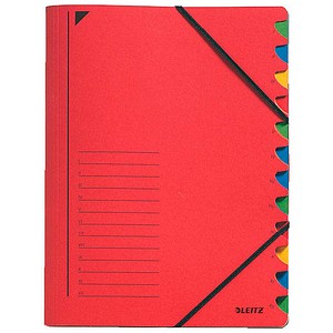 LEITZ Ordnungsmappe 3912 12 Fächer rot, 1 St.