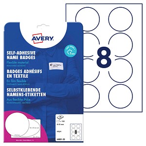 AVERY Zweckform Namensetiketten J4881-20 weiß 65,0 x 65,0 mm, 20 Blatt