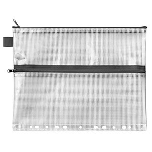 VELOFLEX Reißverschlussbeutel 25,0 x 31,9 cm transparent/schwarz 0,26 mm, 1 St.
