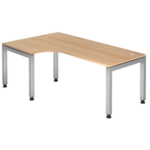 HAMMERBACHER Prokura höhenverstellbarer Schreibtisch eiche L-Form, 5-Fuß-Gestell eiche 200,0 x 120,0 cm