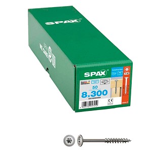 SPAX® Holzbauschrauben T40 Tellerkopf Edelstahl A2 0257000803005 8 mm x 300 mm, 50 St.