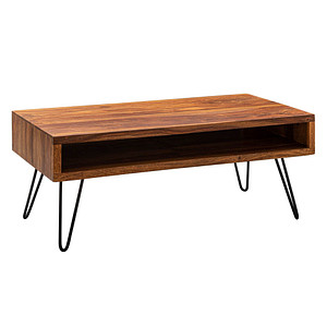 WOHNLING Couchtisch rechteckig Massivholz sheesham 100,0 x 50,0 x 40,0 cm, 1 St.