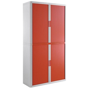 PAPERFLOW easyOffice Rollladenschrank weiß, rot ohne Fachböden 110,0 x 41,5 x 204,0 cm