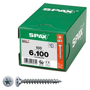 SPAX® Universalschrauben WIROX T-STAR PLUS T30 1191010601005 6 mm x 100 mm, 100 St.