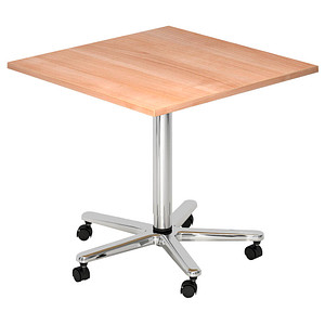 HAMMERBACHER VST88 Stehtisch höhenverstellbar quadratisch Spanplatte nussbaum 80,0 x 80,0 x 72,0 - 114,0 cm, 1 St.