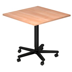 HAMMERBACHER VST88 Stehtisch höhenverstellbar quadratisch Spanplatte nussbaum 80,0 x 80,0 x 72,0 - 114,0 cm, 1 St.