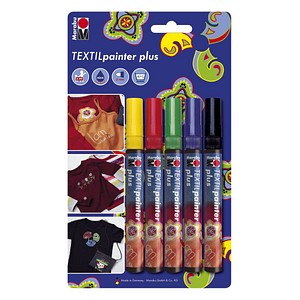 Marabu Textilmarker farbsortiert 1,0 - 3,0 mm, 5 St.
