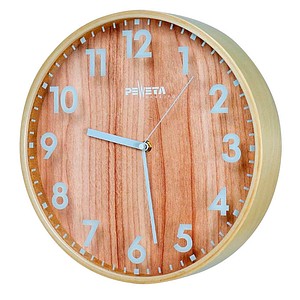 PEWETA Funkwanduhr braun Holz, Ø 30,0 cm