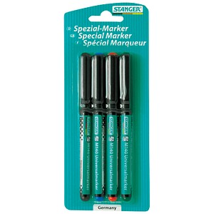 STANGER Universal M140 Permanentmarker farbsortiert 1,0 mm, 4 St.