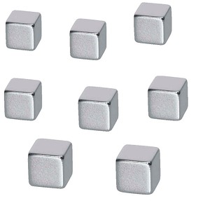 SIGEL Magnete silber, Metall 1,0 x 1,0 x 1,0 cm, 8 St.