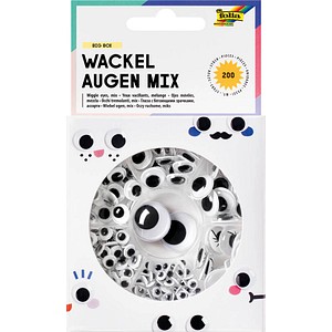 folia Wackelaugen weiß BIG BOX MIX Ø 5,0 - 20,0 mm, 200 St.