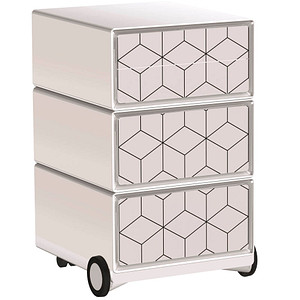 PAPERFLOW easyBox Black & White Rollcontainer weiß, schwarz 60459 4 Auszüge 39,0 x 43,6 x 64,2 cm