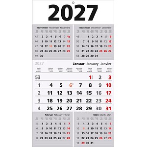 5-Monats-Wandkalender 2027, 3 St.
