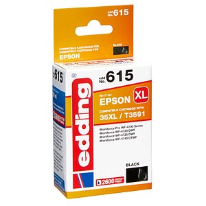 edding EDD-615 schwarz Tintenpatrone ersetzt EPSON 35XL / T3591XL edding EDD-615 schwarz Tintenpatrone ersetzt EPSON 35XL / T3591XL