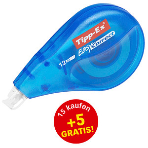 15 + 5 GRATIS: 15 Tipp-Ex Korrekturroller Easy Correct 4,2 mm + GRATIS 5 St.