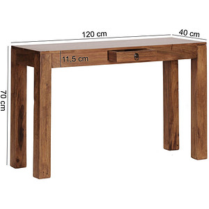 WOHNLING Schreibtisch braun rechteckig, 4-Fuß-Gestell braun 120,0 x 40,0 cm