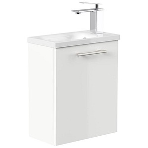 POSSEIK Waschbecken mit Unterschrank PIENI SLIMLINE weiß glanz 40,0 x 22,0 x 49,3 cm