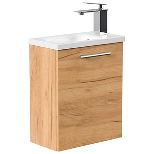 POSSEIK Waschbecken mit Unterschrank PIENI SLIMLINE eiche gold 40,0 x 22,0 x 49,3 cm