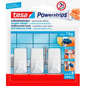 tesa Eckig Small Klebehaken für max. 1,0 kg, 1,4 x 3,4 cm, 3 St.