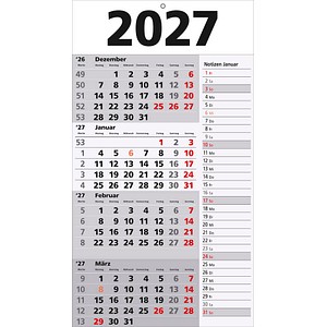 4-Monats-Wandkalender Memo-Planer 2027, 3 St.