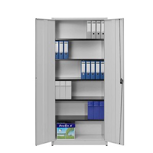 mauser Stahlschrank entero BF4/22 STG 7035/7035 lichtgrau 5 Fachböden 95,0 x 42,0 x 220,0 cm, aufgebaut, 1 St.