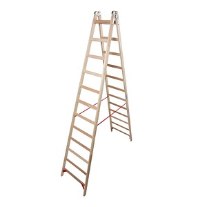 KRAUSE Stehleiter beidseitig STABILO natur 2x 12 Sprossen, H: 335,0 cm