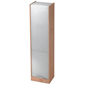 HAMMERBACHER Akandia Rollladenschrank nussbaum, silber 4 Fachböden 50,0 x 40,0 x 200,4 cm