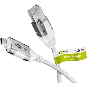 goobay USB-C 3.1/RJ45 Kabel 1,0 m weiß, 1 St.