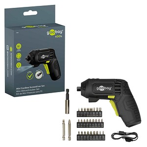 goobay 77818 Akku-Schrauber-Set, mit 1 Akku