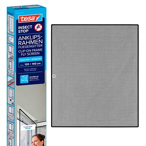 tesa Fliegengitter Insect Stop Clip On anthrazit 1,2 x 1,4 m