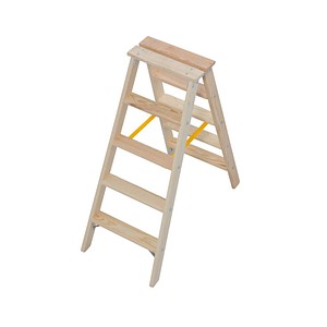 KRAUSE Stehleiter beidseitig Stabilo natur 2x 5 Stufen, H: 120,0 cm