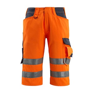 MASCOT® unisex Warnschutzhose kurz Luton  orange, schwarzblau Größe 68