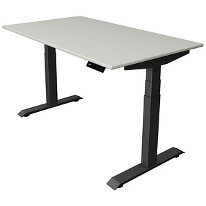 Kerkmann Move 4 elektrisch höhenverstellbarer Schreibtisch lichtgrau rechteckig, T-Fuß-Gestell grau 140,0 x 80,0 cm