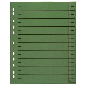 Wekre Trennblätter DIN A4 0-9 grün, 230 g/m², 100 Blatt