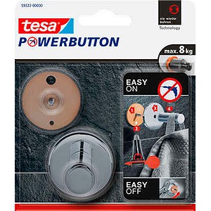 tesa Handtuchhaken Powerbutton Universal Large chrom, 1 St.