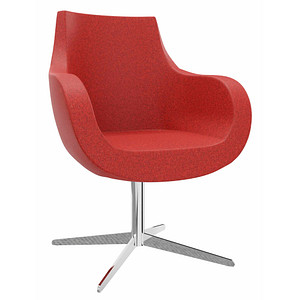fm Sessel Pirum rot chrom Stoff 71,0 x 71,0 x 90,0 cm, 1 St.
