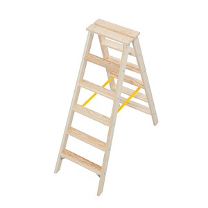 KRAUSE Stehleiter beidseitig Stabilo natur 2x 6 Stufen, H: 140,0 cm